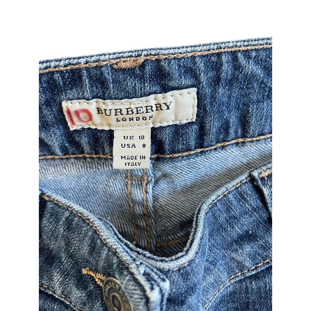 Burberry Womens Capri jeans pants size 8 inseam 22in blue EUC distressed - Picture 2 of 12